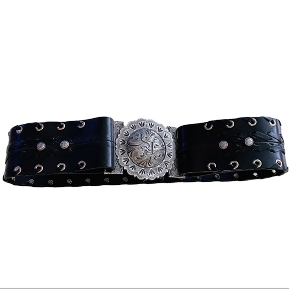 ST. JOHN $800 Concho Western Leather Belt RARE main image 4